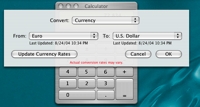 Apple Calculator, Convert Currency sheet